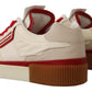 Stylish White and Red Low Top Sneakers