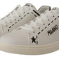 Sophisticated White Casual Sneakers with Gray Details