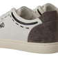 Sophisticated White Casual Sneakers with Gray Details