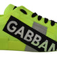 Neon Yellow Casual Sneakers with Black Logo Accents