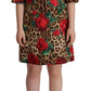 Elegant Leopard & Rose Print Shift Dress