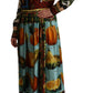 Elegant Multicolor Silk Long Dress
