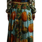 Elegant Multicolor Silk Long Dress