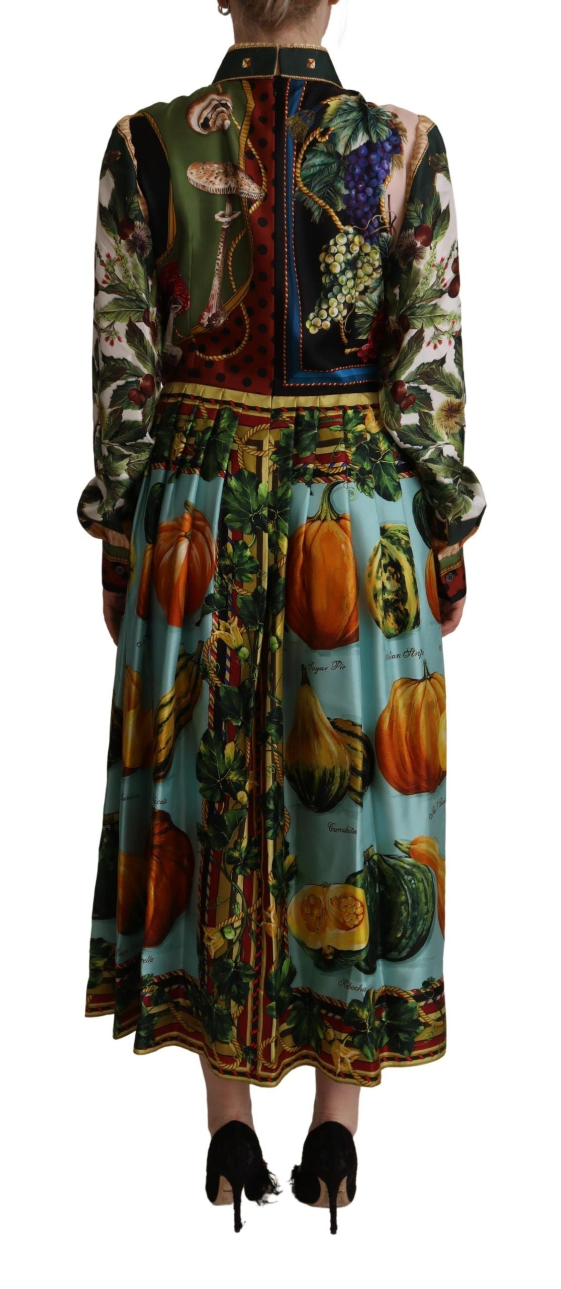 Elegant Multicolor Silk Long Dress