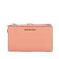 Jet Set Travel Signature Leather Large Double Zip Wristlet Wallet Sherbert