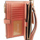 Jet Set Travel Signature Leather Large Double Zip Wristlet Wallet Sherbert