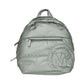 Rae Medium Silver Quilted Nylon Fabric Shoulder Backpack Book Bag