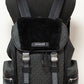 Cooper Large Black Signature PVC Faux Fur Sport Flap Backpack Bag