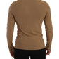 Classic V-Neck Wool Sweater in Brown
