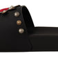 Elegant Black Leather Slide Sandals
