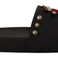 Elegant Black Leather Slide Sandals