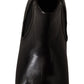 Elegant Derby Slip-On Leather Boots in Black