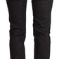 Sleek Mid-Waist Slim-Fit Black Jeans