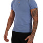 Sleek Blue Cotton Collared Tee
