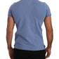 Sleek Blue Cotton Collared Tee