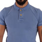Sleek Blue Cotton Collared Tee