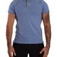 Sleek Blue Cotton Collared Tee