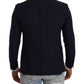 Slim Fit Notch Lapel Blazer in Dark Blue