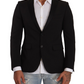 Elegant Black Slimfit Peak Lapel Blazer