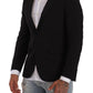 Elegant Black Slimfit Peak Lapel Blazer