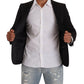 Elegant Black Slimfit Peak Lapel Blazer