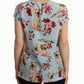 Floral Canine Elegance Silk Blouse
