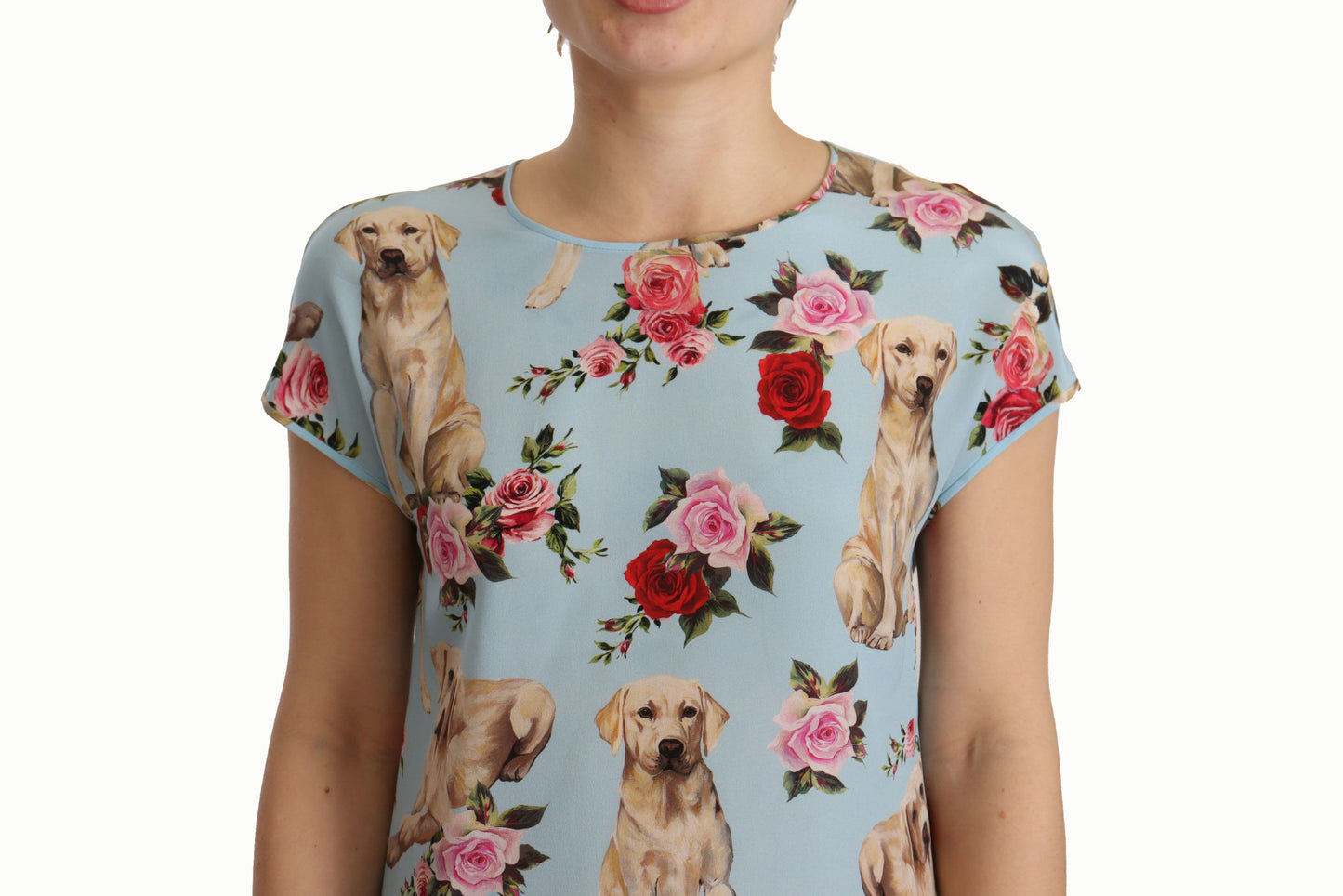 Floral Canine Elegance Silk Blouse