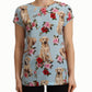 Floral Canine Elegance Silk Blouse