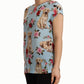 Floral Canine Elegance Silk Blouse