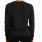 Chic Black Leopard Crew Neck Pullover