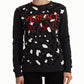 Chic Black Leopard Crew Neck Pullover
