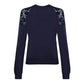 Blue Cotton Women Sweater