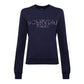 Blue Cotton Women Sweater