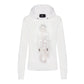 White Cotton Women Sweater with Hood