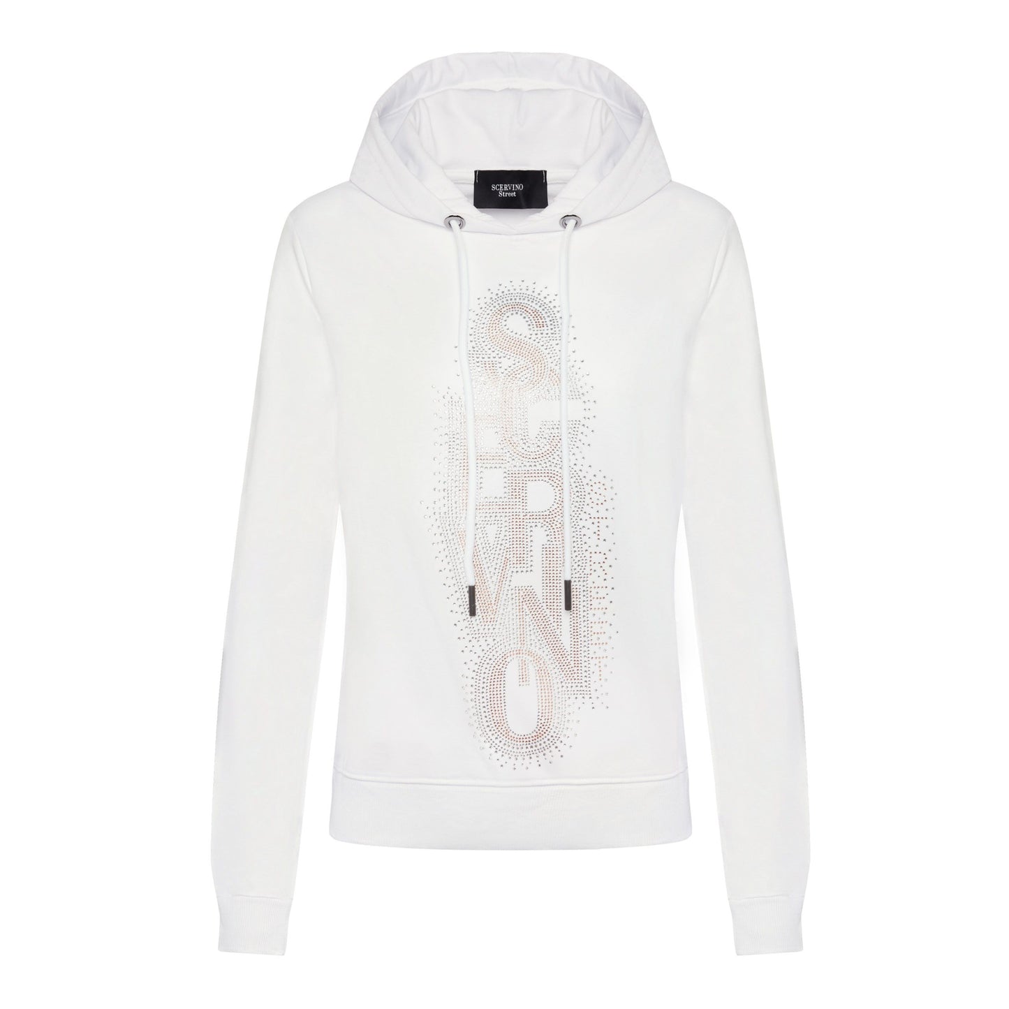White Cotton Women Sweater with Hood