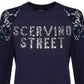 Blue Cotton Women Sweater