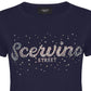 Blue Cotton Women T-Shirt