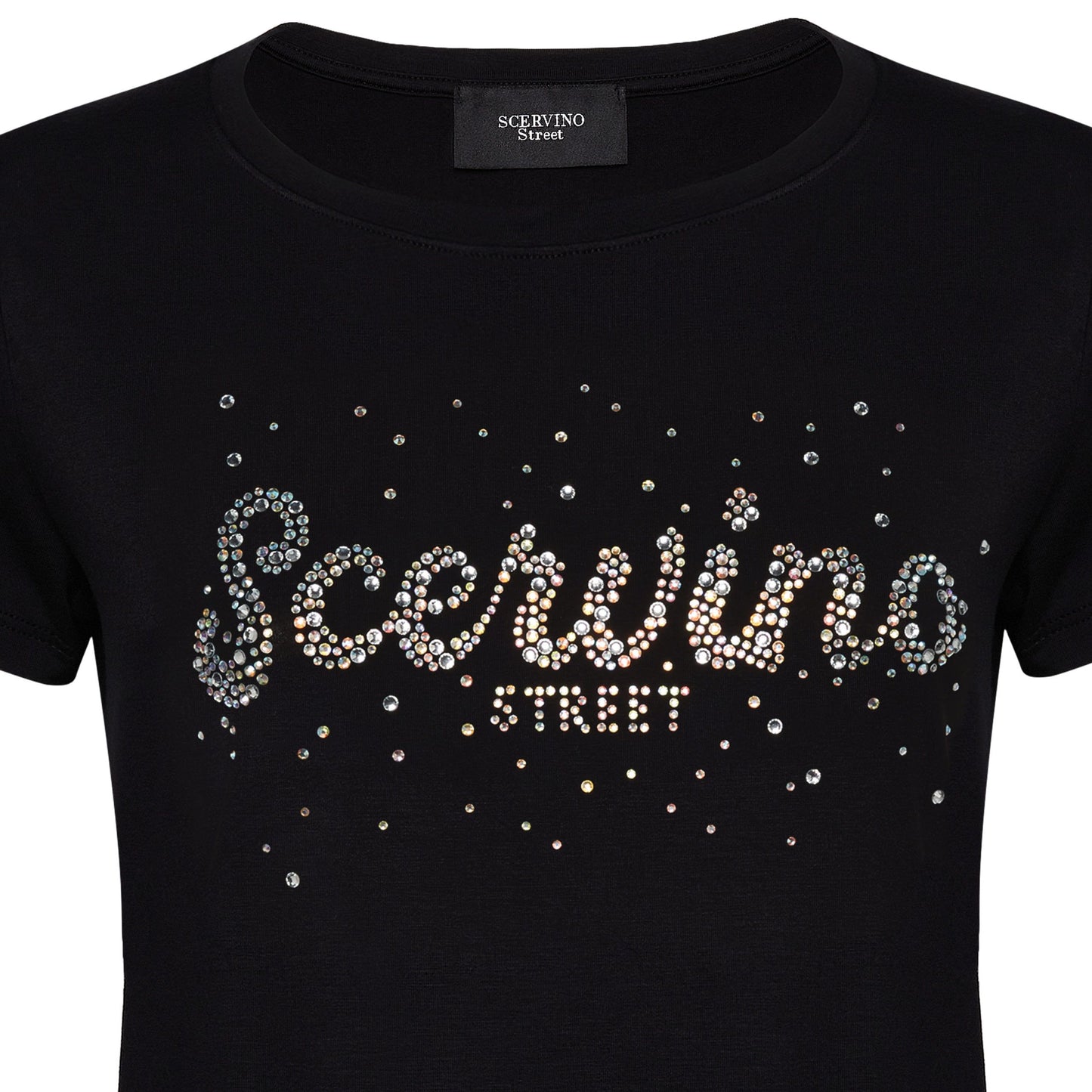 Black Cotton Women T-Shirt