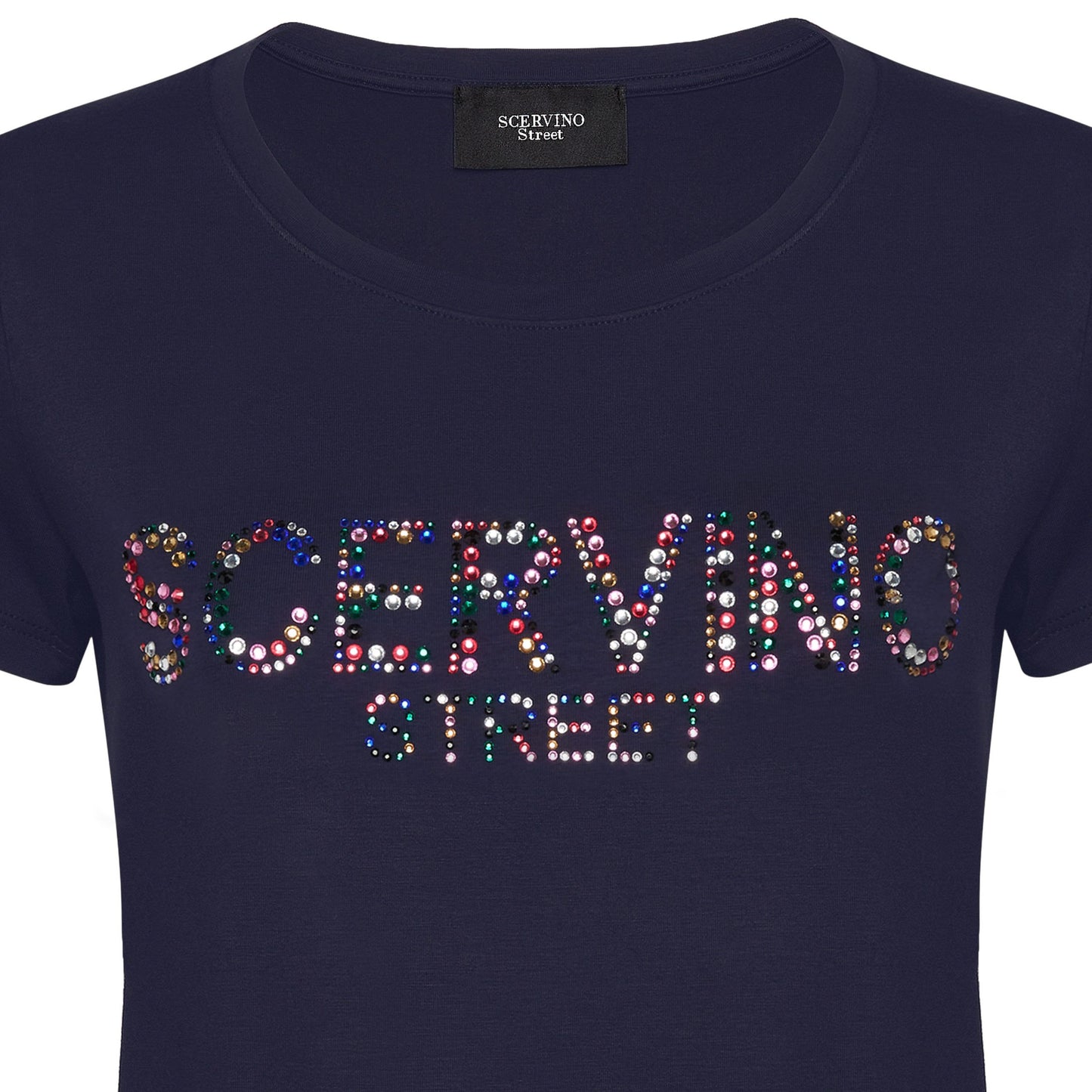 Blue Cotton Women T-Shirt