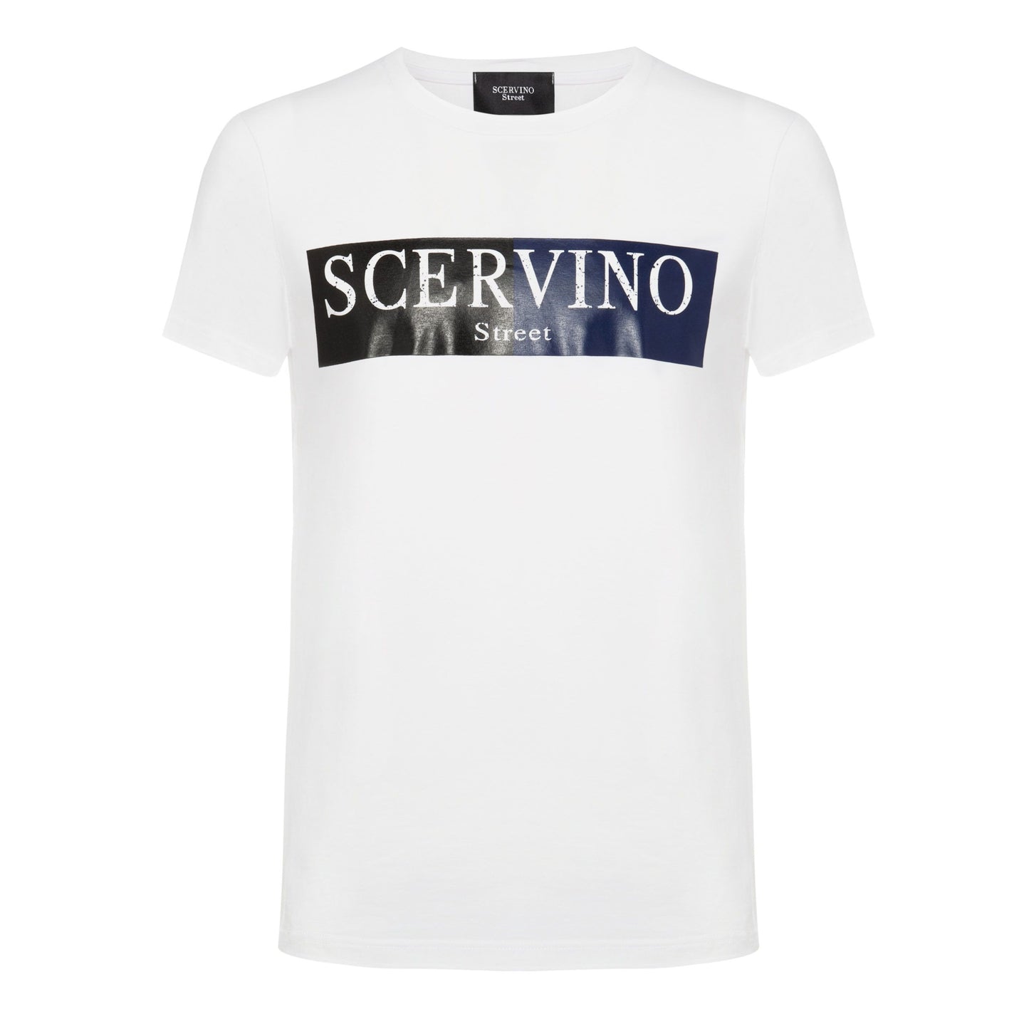 Elegant White Logo Tee - Italian Craftsmanship