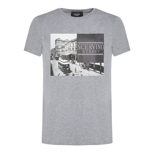 Gray Cotton Men T-Shirt