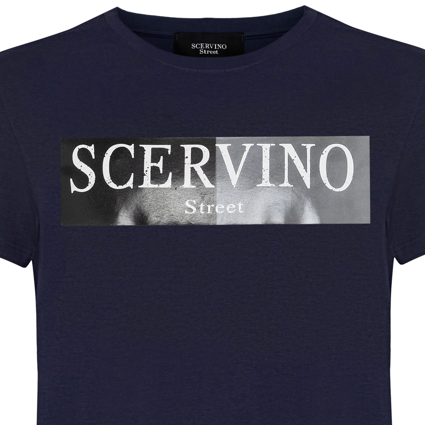 Blue Cotton Men T-Shirt