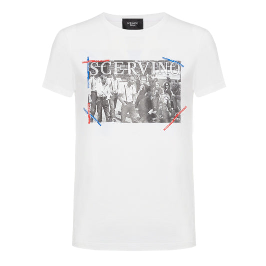 White Cotton Men T-Shirt