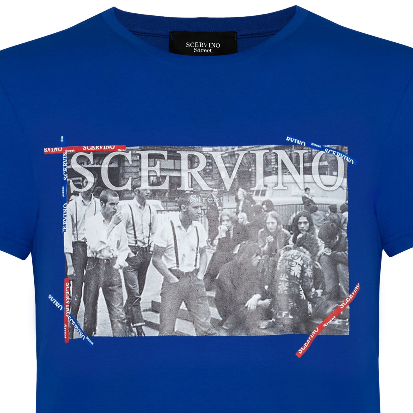 Blue Cotton Men T-Shirt