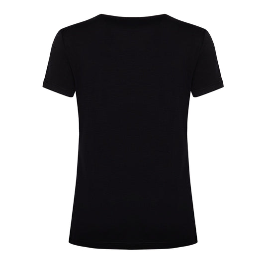Black Cotton Women T-Shirt