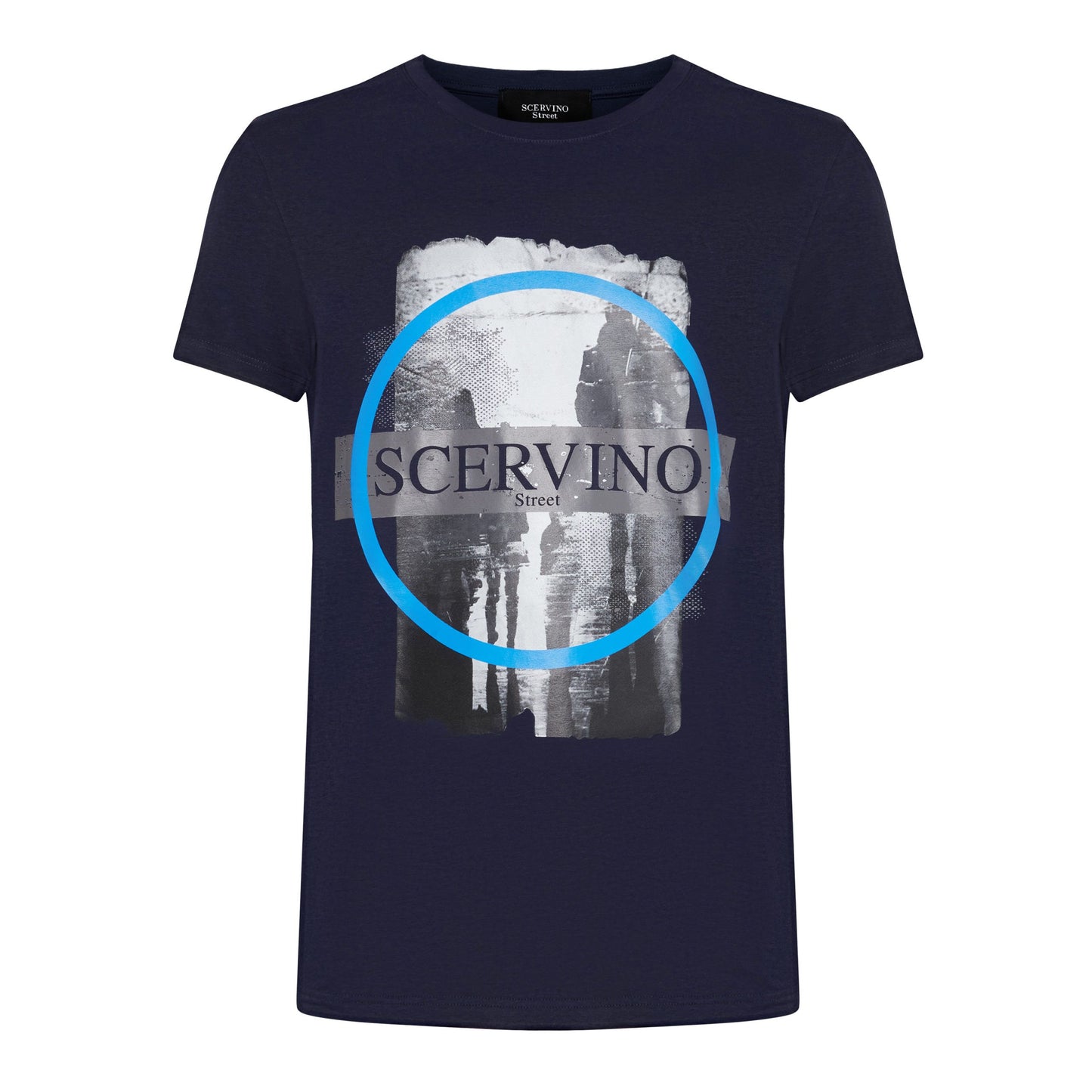 Blue Cotton Men T-Shirt