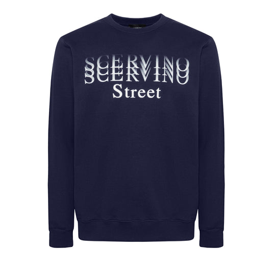 Blue Cotton Men Sweater
