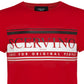 Elegant Red Cotton Tee with Front Logo Detail