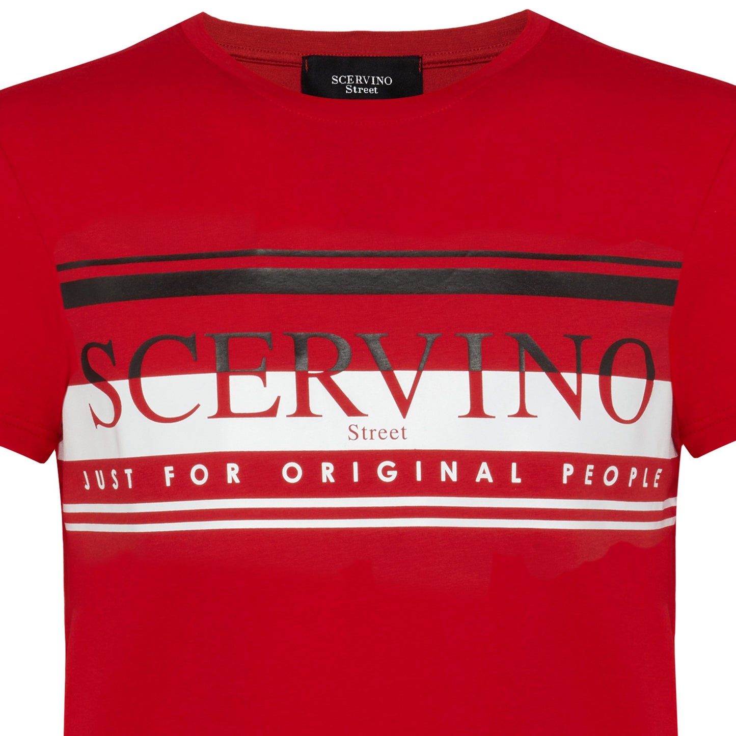 Elegant Red Cotton Tee with Front Logo Detail