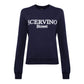 Blue Cotton Women Sweater